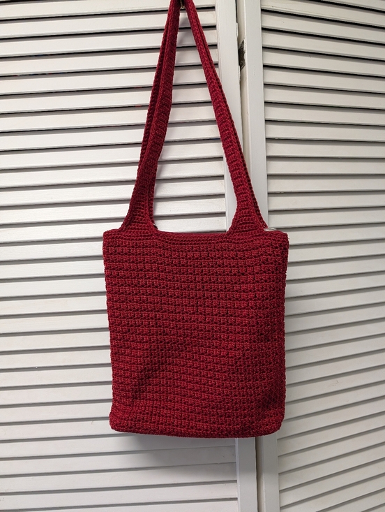 The Sak Red Crochet Shoulder Bag with Pendant Charm - Picture 3 of 7